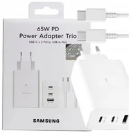 Ładowarki do telefonów - Oryginalna Ładowarka Samsung 65W Trio +kabel biała Hit - miniaturka - grafika 1