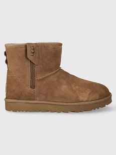 UGG Skórzane botki "Clasic Mini Bailey" w kolorze jasnobrązowym - Botki damskie - miniaturka - grafika 1