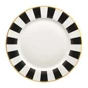 Talerze - Talerz deserowy RIBS 15 cm pasy biało-czarny - miniaturka - grafika 1