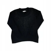 Bluzki damskie - Bluzka damska długi rękaw czarna CALVIN KLEIN M - miniaturka - grafika 1