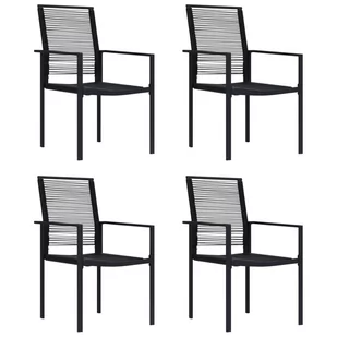 vidaXL Krzesła ogrodowe, 4 szt., rattan PVC, czarne! 312172 - Fotele i krzesła ogrodowe - miniaturka - grafika 1