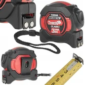 Poziomice, łaty, miary - Miara zwijana nylon dwustronna z magnesem i autostopem 3m/16mm KLASA – kartonik wystawowy (12/120) - miniaturka - grafika 1