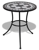 Stoły ogrodowe - Oklrągły stolik na taras ceramiczny – czarno N1-B44 - miniaturka - grafika 1