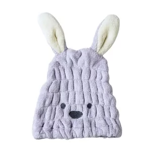 RĘCZNIK TURBAN DO SUSZENIA WŁOSÓW MIKROFIBRA MIŚ FIOLETOWY - Okrycia kąpielowe dla dzieci - miniaturka - grafika 1