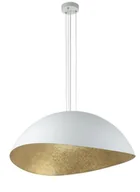Lampy sufitowe - Wisząca kopuła do salonu SOLARIS 40615 Sigma żywicowa biała złota - miniaturka - grafika 1