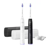 Szczoteczki elektryczne - PHILIPS Sonicare 6500 DUO Black/White HX7419/01 Zestaw dwóch szczoteczek sonicznych z etui - miniaturka - grafika 1