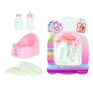 Akcesoria dla lalek - Toi Toys Toi Toys, zestaw dla lalki z butelkami, nocnikiem i pieluszkami - miniaturka - grafika 1