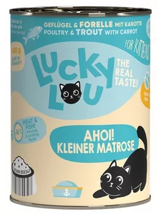 Lucky Lou Lifestage Kitten Drób i pstrąg puszka 400g - Mokra karma dla kotów - miniaturka - grafika 1