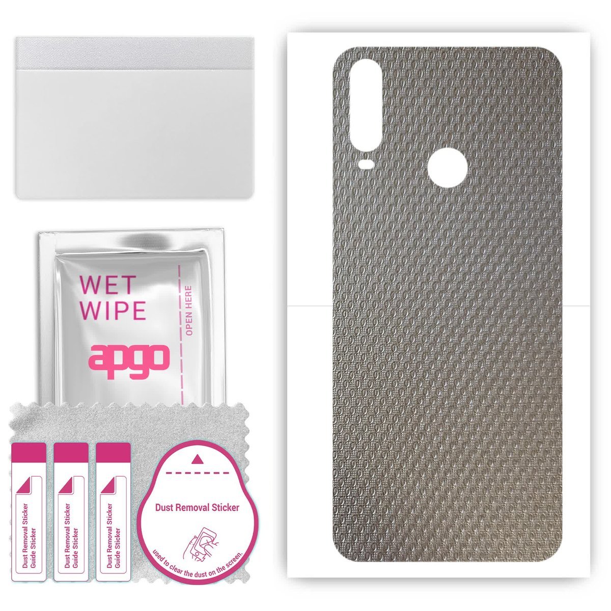 Folia naklejka skórka strukturalna na TYŁ do LG W31 - Aluminium krople - apgo SKINS