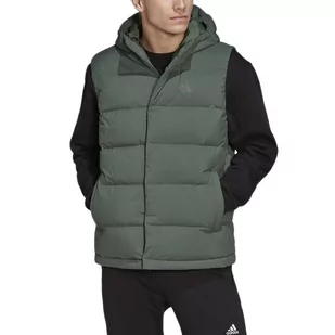 Bezrękawnik adidas Helionic Hooded Down Vest HG6274 - zielony - Adidas - Kurtki i kamizelki sportowe męskie - miniaturka - grafika 1