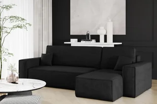 Sofa w kształcie L BEST narożnik tkanina Poso czarny prawy - Narożniki - miniaturka - grafika 1