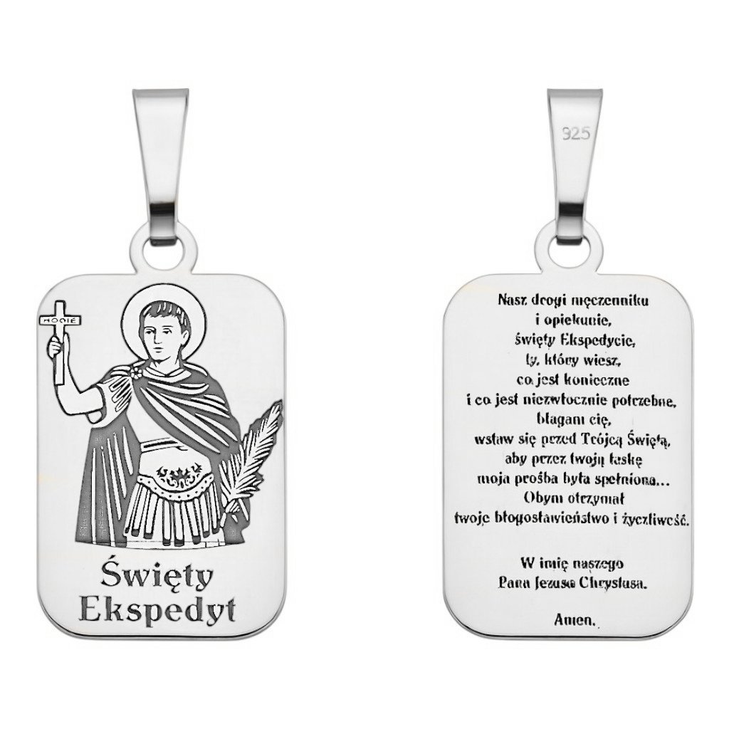 Medalik srebrny Ag 925 rodowany Św. Ekspedyt MDC060R