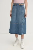 Spódnice - Tommy Hilfiger spódnica jeansowa kolor niebieski midi rozkloszowana WW0WW43733 - miniaturka - grafika 1