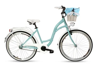 Rower miejski damski z koszykiem Goetze 26 cali turkusowy - Rowery - miniaturka - grafika 1