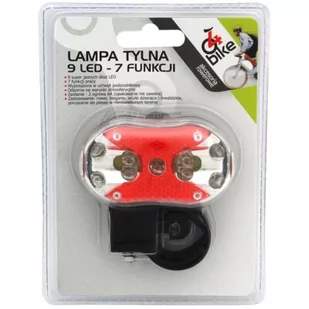 Lampka rowerowa tylna 9LED 7 funkcji 4bike - Lampki rowerowe - miniaturka - grafika 1