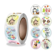 Scrapbooking - Naklejki Ozdobne Okrągłe Happy Birthday 20 Szt. - miniaturka - grafika 1