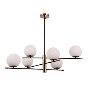 Italux Stelia lampa wisząca 6-punktowa czarna/antyczny brąz PND-43660-6 - Lampy sufitowe - miniaturka - grafika 1