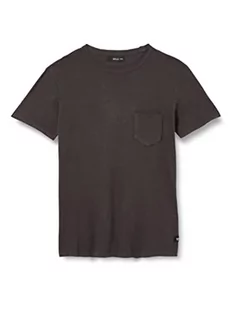 Replay T-shirt męski z krótkim rękawem z kieszenią na piersi, 391 Dark Grey, L - Koszulki męskie - miniaturka - grafika 1