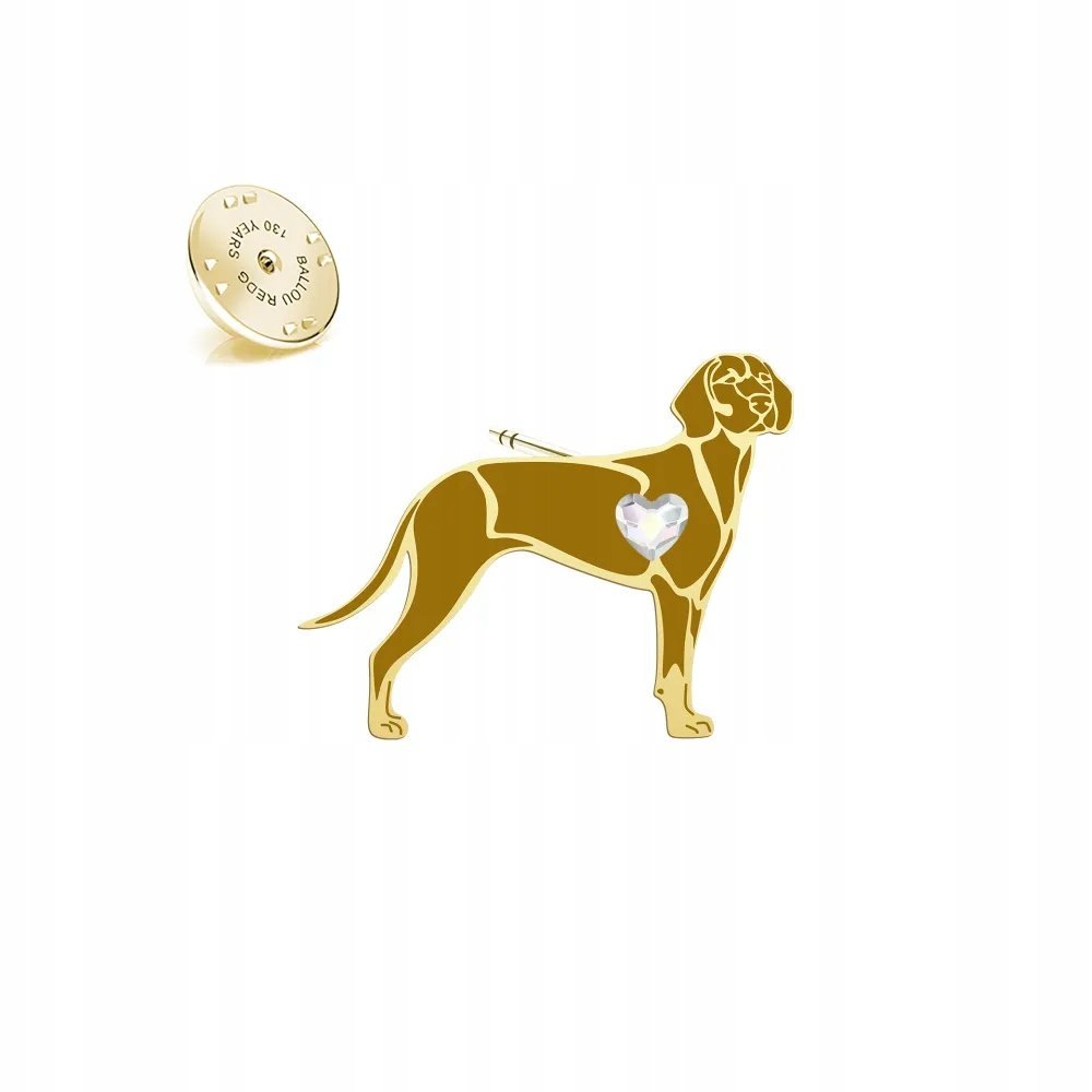 Wpinka Złota z psem Gończy Polski 925 Prezent Kobieta DEDYKACJA GRATIS