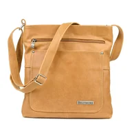 Torebki damskie - Camel Beltimore duża damska torebka skórzana A4 pojemna 974 brązowy, beżowy - miniaturka - grafika 1