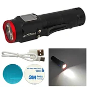 Latarki - Latarka 3x LED z magnesem, 900lm, USB C, 5 trybów pracy - miniaturka - grafika 1