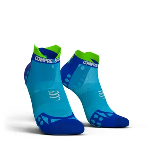 COMPRESSPORT skarpetki biegowe krótkie ProRacing Socks V3.0 ULTRALIGHT Run Lo niebieskie - Skarpetki sportowe męskie - miniaturka - grafika 1