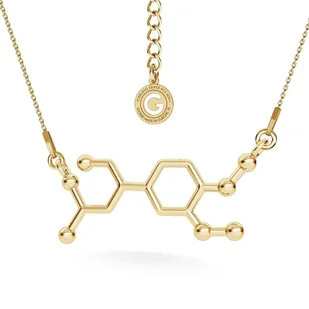Srebrny naszyjnik adrenalina, wzór chemiczny, srebro 925 : Srebro - kolor pokrycia - Pokrycie żółtym 18K złotem - Naszyjniki - miniaturka - grafika 1