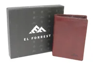Portfele - Płaski Portfel Etui Na Karty El Forrest (PL) Skóra Naturalna Pionowe Dwie Części Z Miejscem Na Gotówkę Pionowy Suwak 575 28 - miniaturka - grafika 1