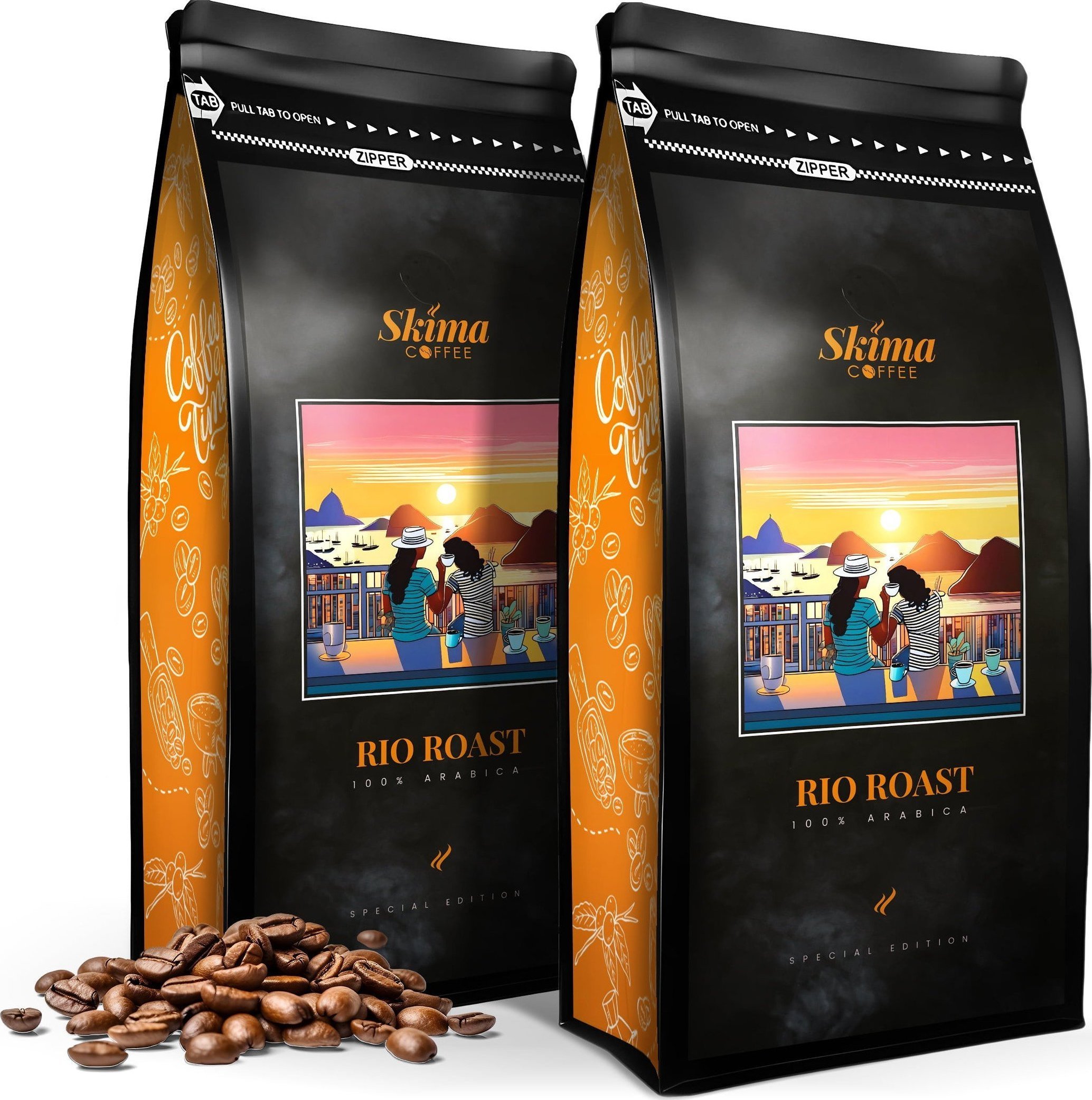 Zestaw Kawa ziarnista 1kgX2 RIO ROASTSPECIAL EDITION 100% ARABICA Świeżo Palona do ekspresu + GRATIS