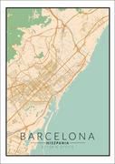 Plakaty - Plakat, Barcelona mapa kolorowa, 61x91,5 cm - miniaturka - grafika 1