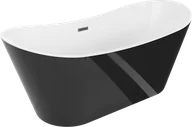 Wanny - Mexen Montana wanna wolnostojąca 150 x 75 cm, biała/czarna, przelew gun gray szczotkowany - 52011507575-66 - miniaturka - grafika 1