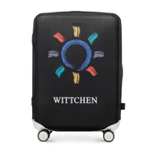 Walizki - Pokrowiec na średnią walizkę czarno - niebieski - miniaturka - grafika 1