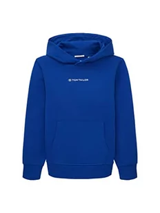 Chłopięca bluza z kapturem TOM TAILOR z napisem, 14531-błyszczący królewski błękit, 128 - Bluzy dla chłopców - miniaturka - grafika 1