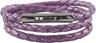 König Design skórzany naszyjnik skórzany pasek skórzana bransoletka 6 mm męski naszyjnik 17 cm - 100 cm pleciony, długość: 50 centymetrów, kolor: fioletowy metalik - Naszyjniki męskie - miniaturka - grafika 1
