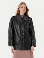 Kurtki damskie - BOSS Kurtka skórzana Salaha 50544445 Czarny Relaxed Fit - miniaturka - grafika 1