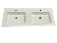 Umywalki - Umywalka wpuszczana w blat, prostokątna, biała, 130 x 53,5 cm - miniaturka - grafika 1