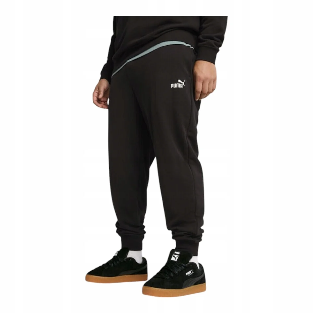 Spodnie męskie dresowe PUMA bawełniane cienkie ze ściągaczem 682608 01 3XL