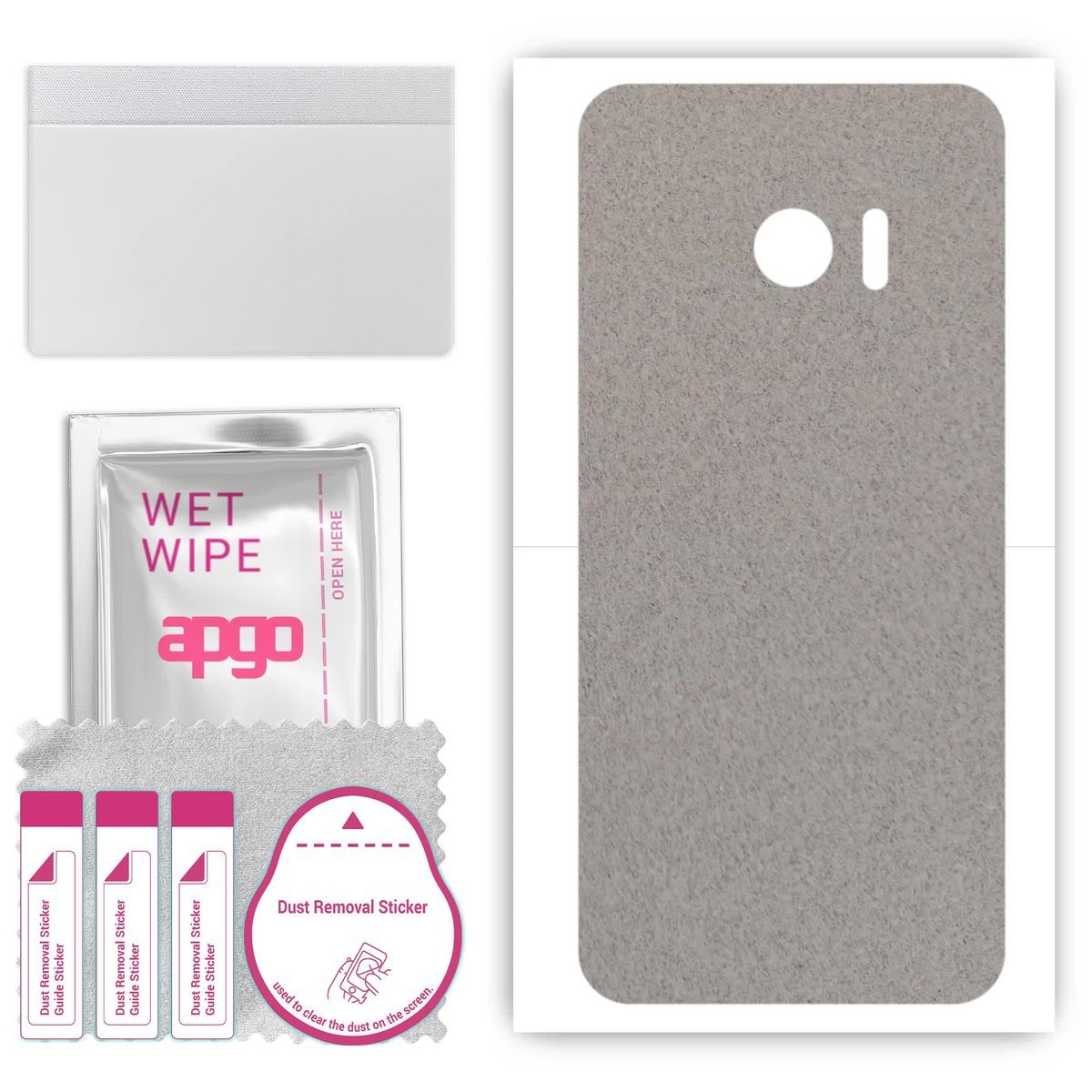 Folia naklejka skórka strukturalna na TYŁ Zamsz do HTC 10 - Zamsz Szary - apgo SKINS