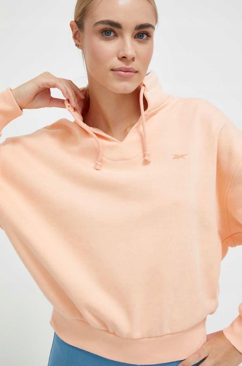 REEBOK - BLUZA DAMSKA - CL WDE COTTON FT COVERUP HS4273 BRZOSKWINIOWA