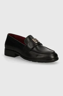 Tommy Hilfiger mokasyny skórzane TH LEATHER CLASSIC LOAFER damskie kolor czarny na płaskim obcasie FW0FW07961 - Mokasyny damskie - miniaturka - grafika 1