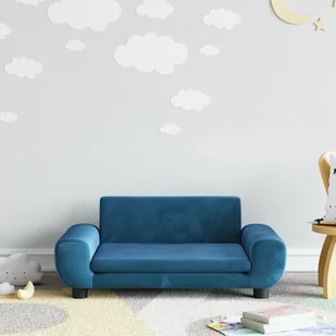 vidaXL Sofa dla dzieci, niebieska, 70x45x33 cm, aksamit - Meble do sypialni - miniaturka - grafika 1