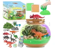 Zabawki interaktywne dla dzieci - LAMPKA NOCNA LED Kula Terrarium Świecąca LED Z Dinozaurem Eksperymenty - miniaturka - grafika 1