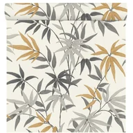 Tapety - Tapeta liście beżowo-szara winylowa na flizelinie - miniaturka - grafika 1