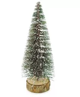 Choinki - Choinka Sztuczna Na Pniu Z Brokatem Brązowa Z Białym Śniegiem 15 Cm - miniaturka - grafika 1