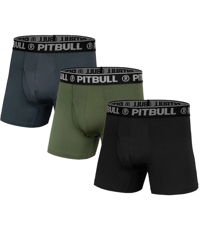 Bokserki PIT BULL SPORT MIKROFIBRA komplet 3 sztuk grafitowo-oliwkowo-czarne-XL
