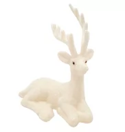 Ozdoby bożonarodzeniowe - Renifer Brokatowy Dekoracja Na Stół Jelonek Biały - miniaturka - grafika 1