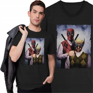 Koszulka Deadpool Wolverine Portret Film Premiera Marvel Logan Prezent - Koszulki męskie - miniaturka - grafika 1