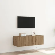 Szafki RTV - vidaXL Szafka ścienna TV Dąb rzemieślniczy Płyta wiórowa 100 x 35 x 31 cm - miniaturka - grafika 1