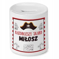 Skarbonki - Skarbonka 330 ml Dla Miłosza Syna Dziecka Prezent z Nadrukiem ze Zdjęciem + Opakowanie na prezent (wzór 02) - miniaturka - grafika 1