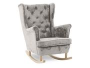 Fotele - Bujany fotel uszak, glamour, Arula, 81x113x106 cm, szary - miniaturka - grafika 1